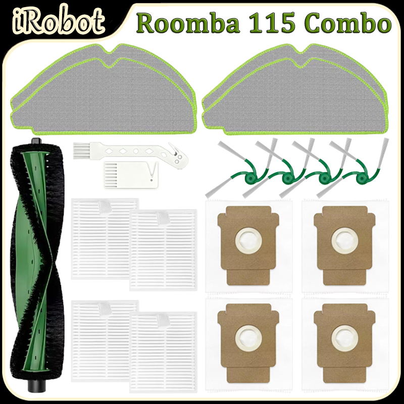 Robot Vacuum - สำหรับอุปกรณ์เสริมหุ่นยนต์ดูดฝุ่น iRobot Roomba 115 Combo: แปรงหลัก,