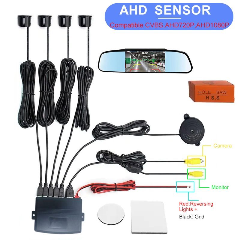 Infrared Obstacle Sensor - เซ็นเซอร์จอดรถแบบวิดีโอ CVBS AHD สำหรับโรงงาน 4 จุด