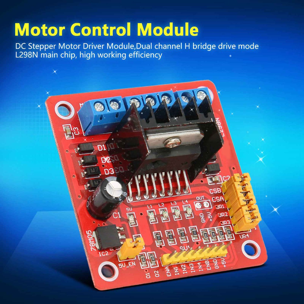 โมดูลควบคุมมอเตอร์สเต็ปเปอร์ L - L298N Module บทวิจารณ์และราคา